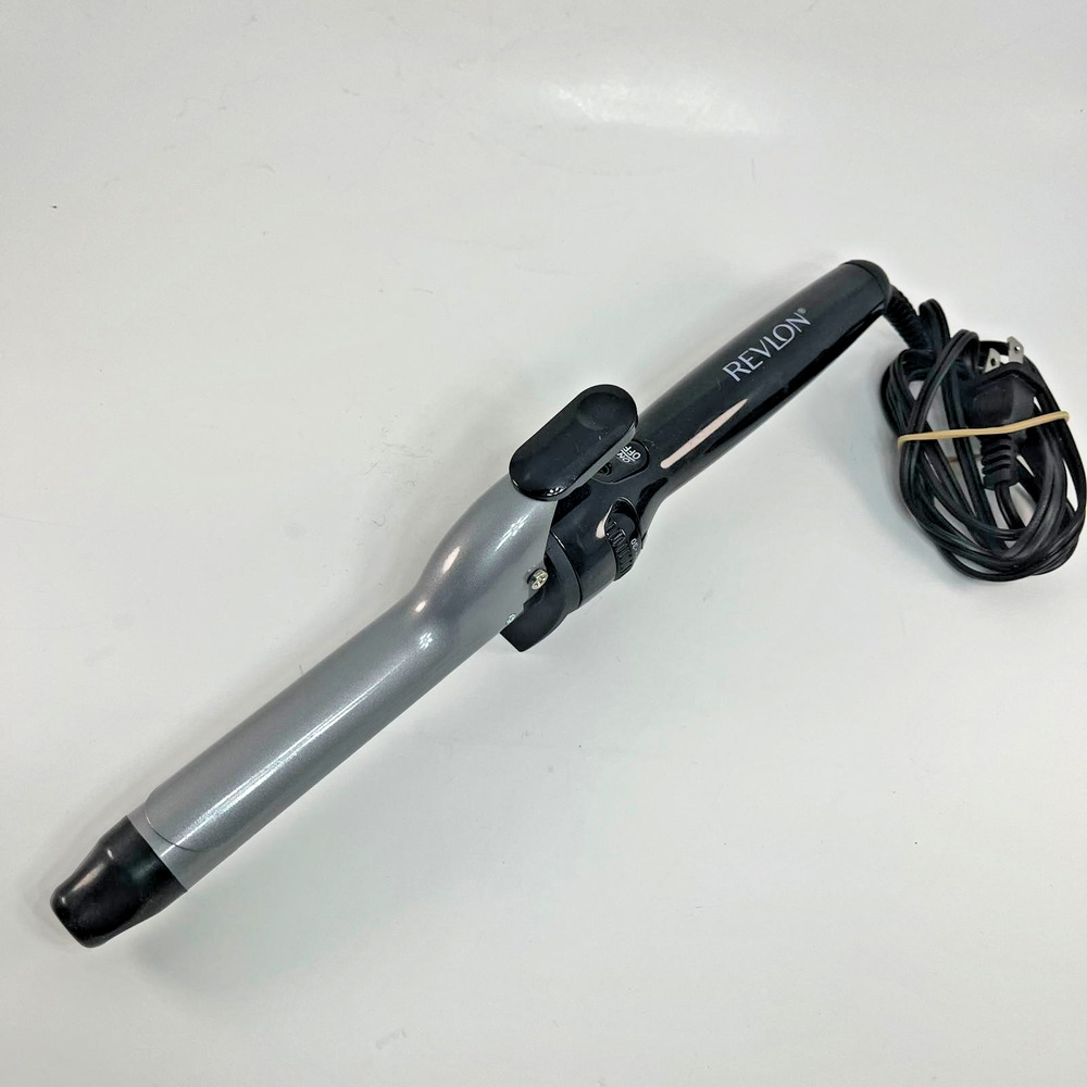 Revlon Curling Iron Clamp Style Hair Tool Black Adjustable Heat